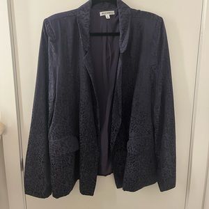 Navy on navy cheetah blazer